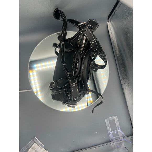 3.1 Phillip Lim Pashli Moto Nylon Satchel in black with silver-tone hardware - Picture 3 of 9